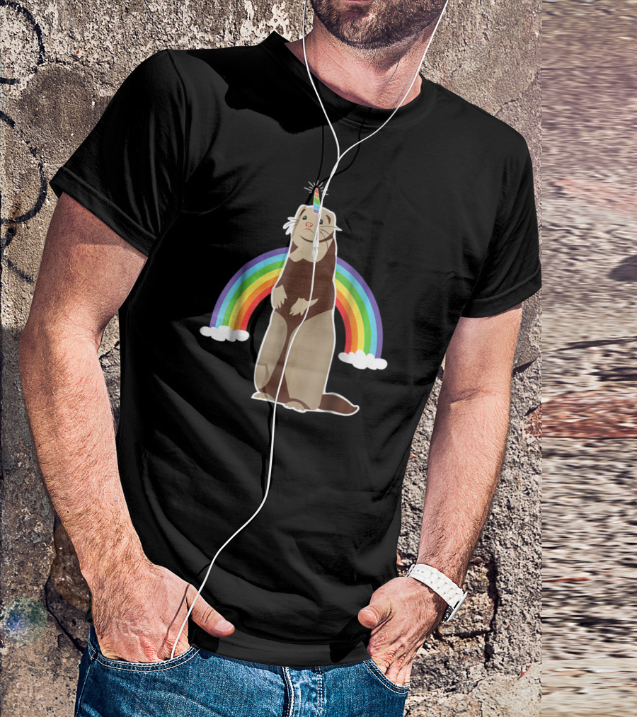 Ferret Unicorn Rainbow Magic Fantasy T-Shirt