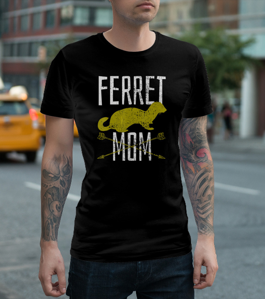 Ferret Mom Mother Pet Vintage Style With Arrows T-Shirt