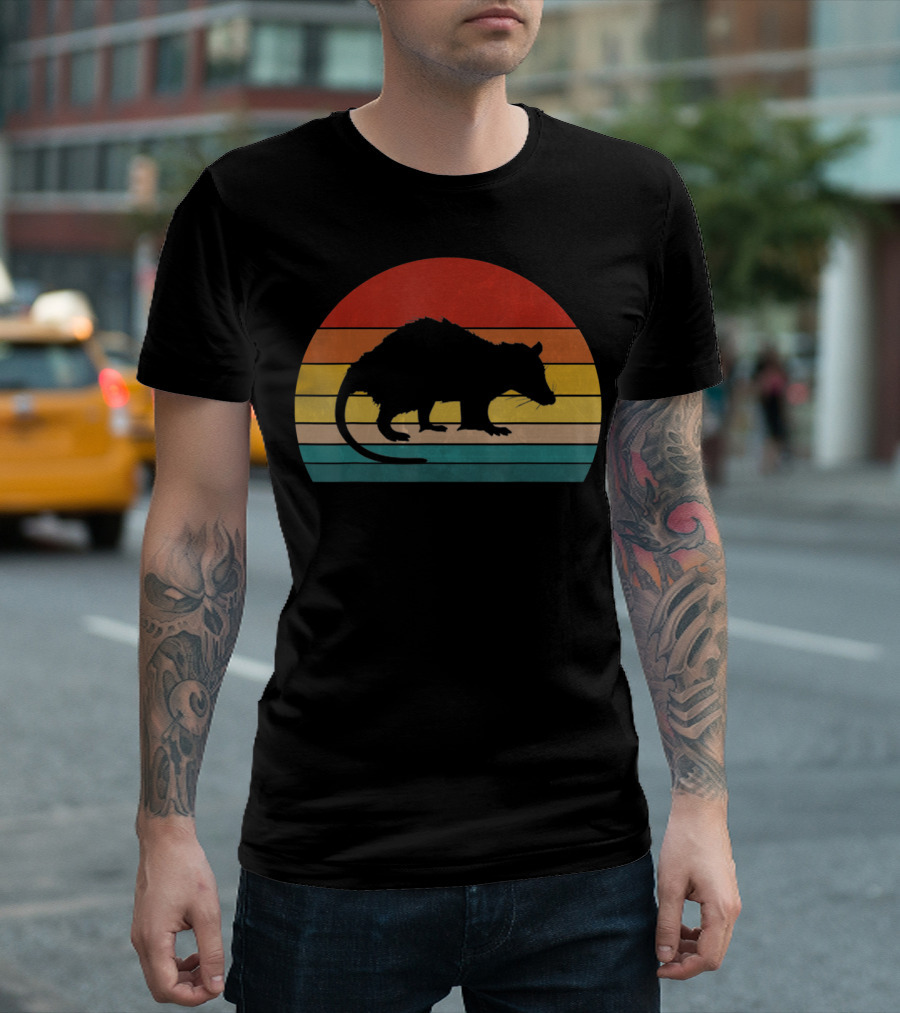 Opossum Vintage Style Possum Retro Sunset T-Shirt