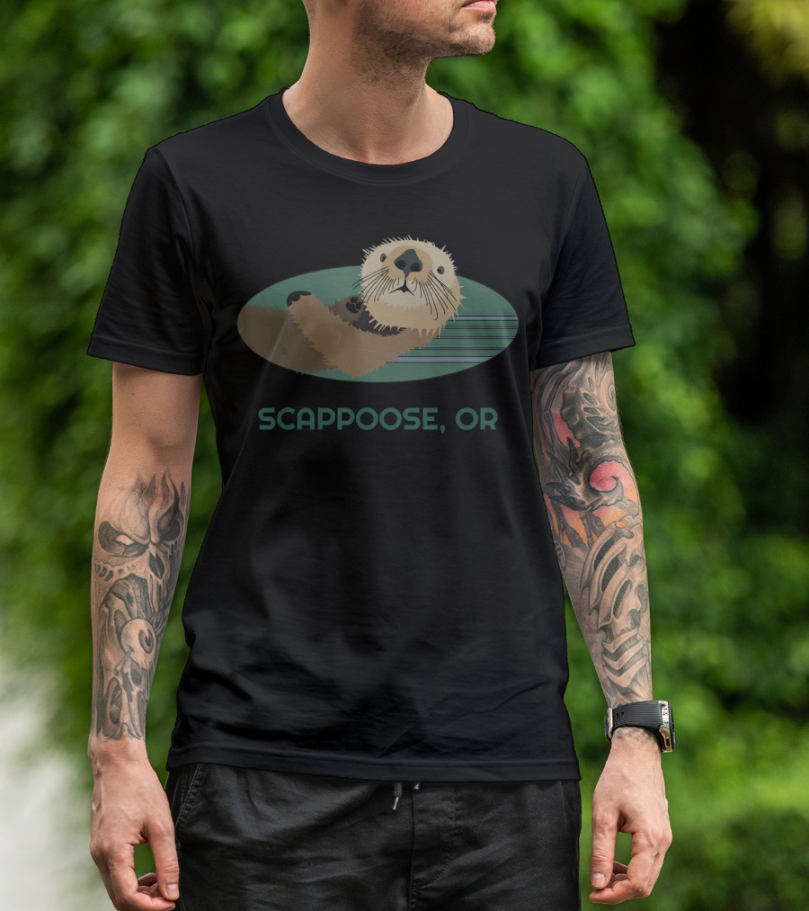 Scappoose OR Cute Otter Coast Resident Fisherman T-Shirt