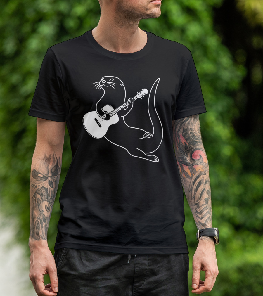 Guitar Playing Otter Music Cool Fun T-Shirt