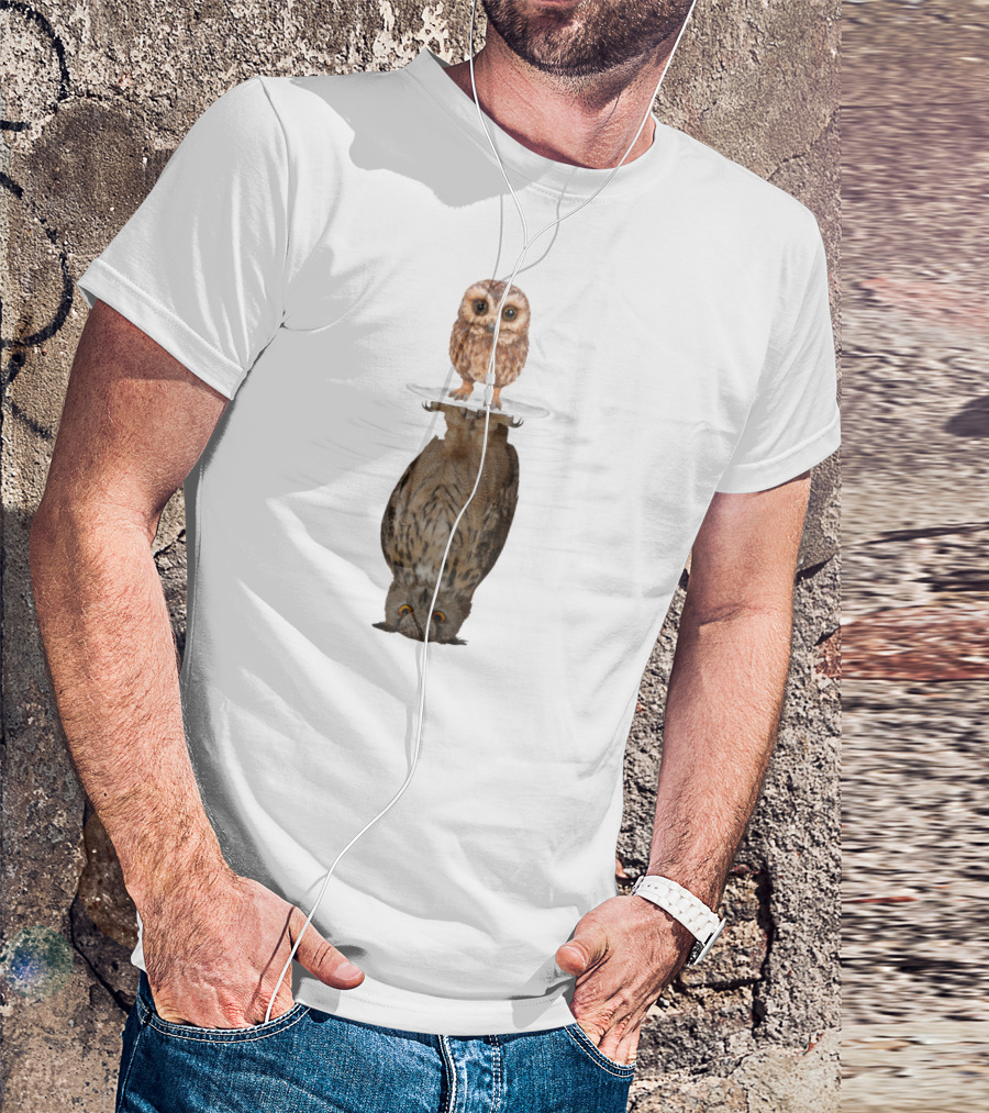 Owl Mirror Evolution Reflection Transformation T-Shirt