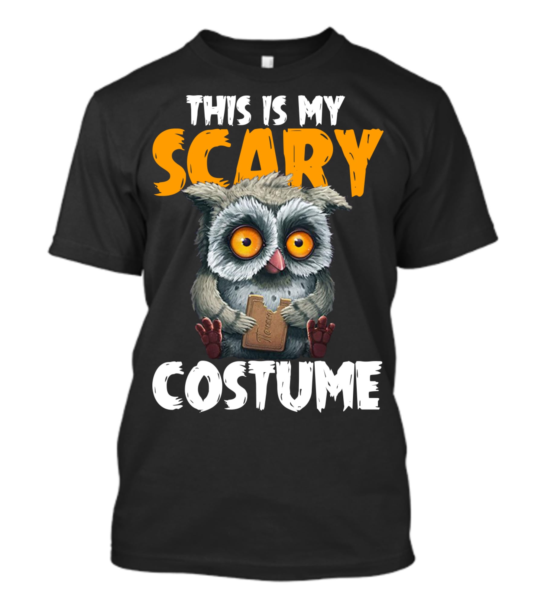 This Is My Scary Costume Owl With Chocolate T-Shirt