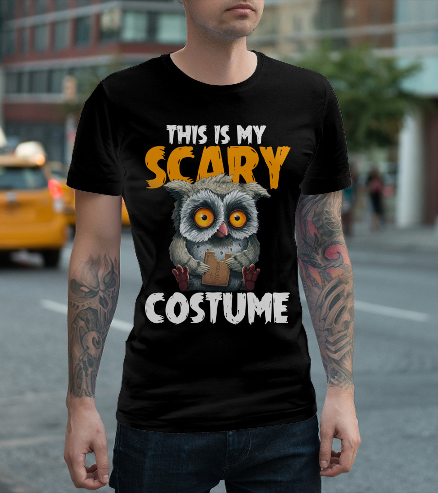 This Is My Scary Costume Owl with Chocolate T-Shirt