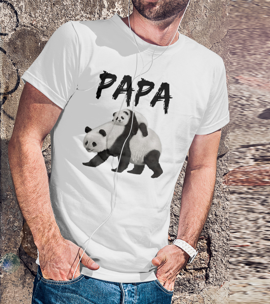 Papa Panda Bear Dad With Baby Panda T-Shirt
