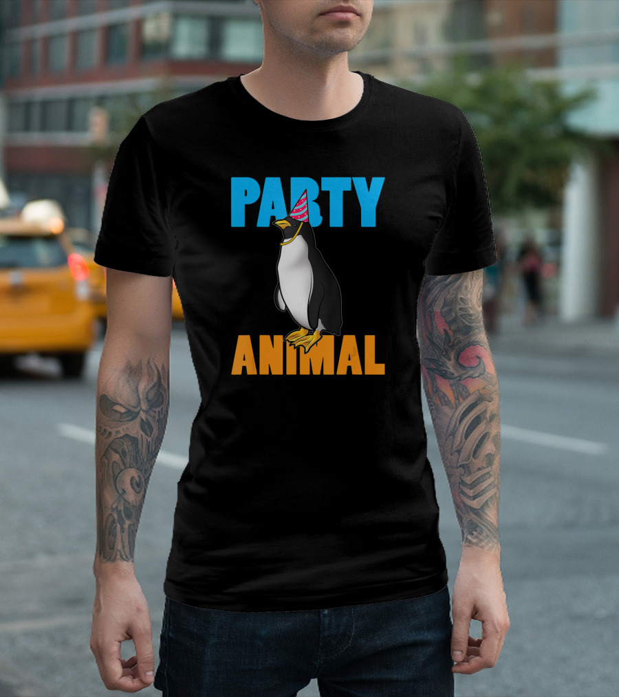 Party Animal Penguin Funny Birthday Meme T-Shirt