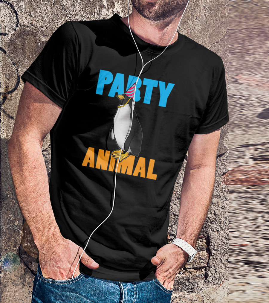 Party Animal Penguin Funny Birthday Meme T-Shirt