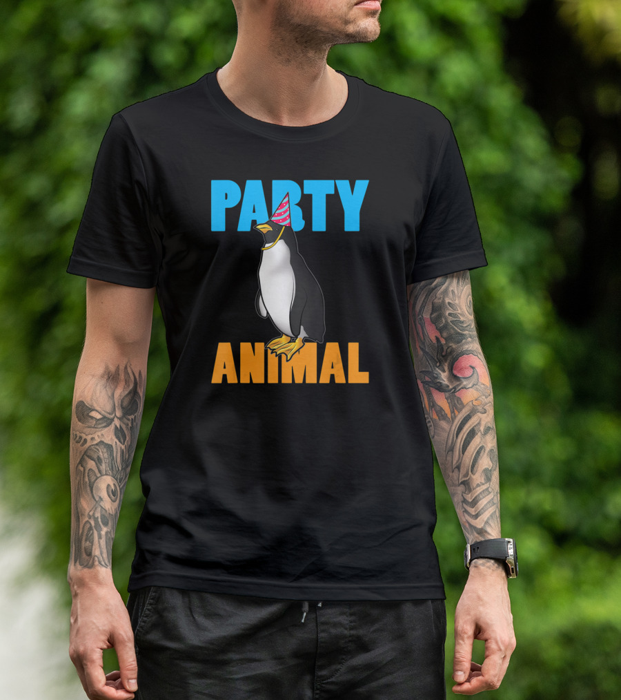 Party Animal Penguin Funny Birthday Meme T-Shirt