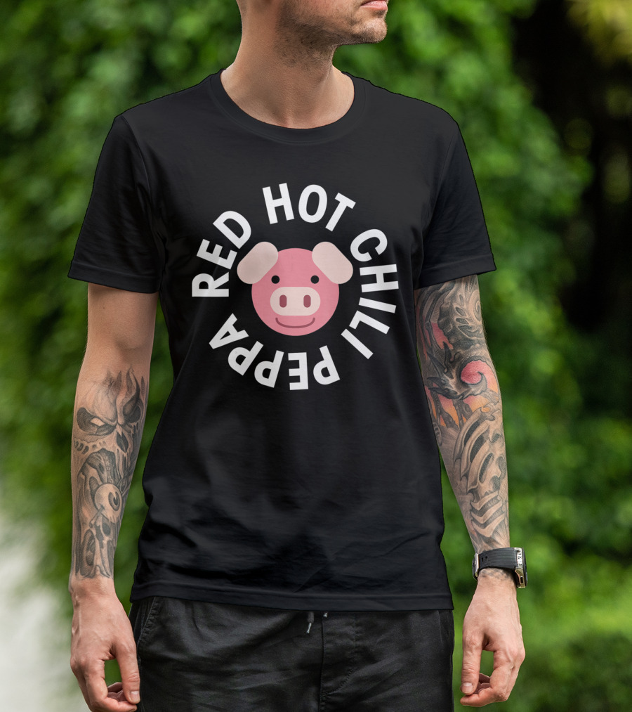 Red Hot Chili Peppa Oink Funny Pink Pig T-Shirt