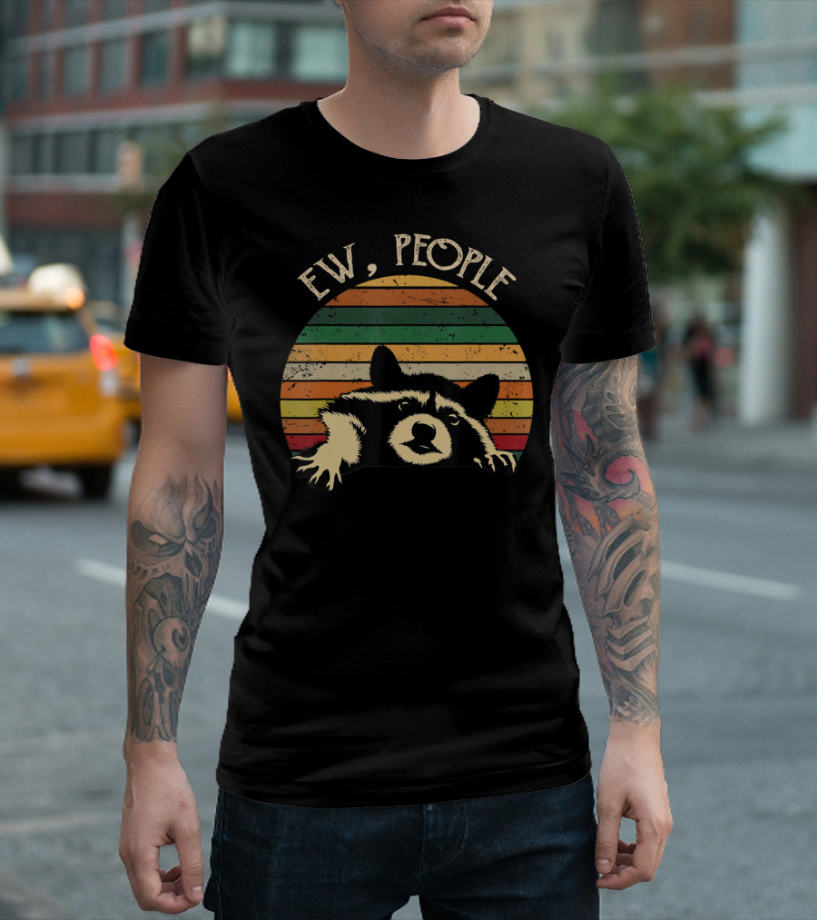 Retro Vintage Ew People Raccoon Lover T-Shirt