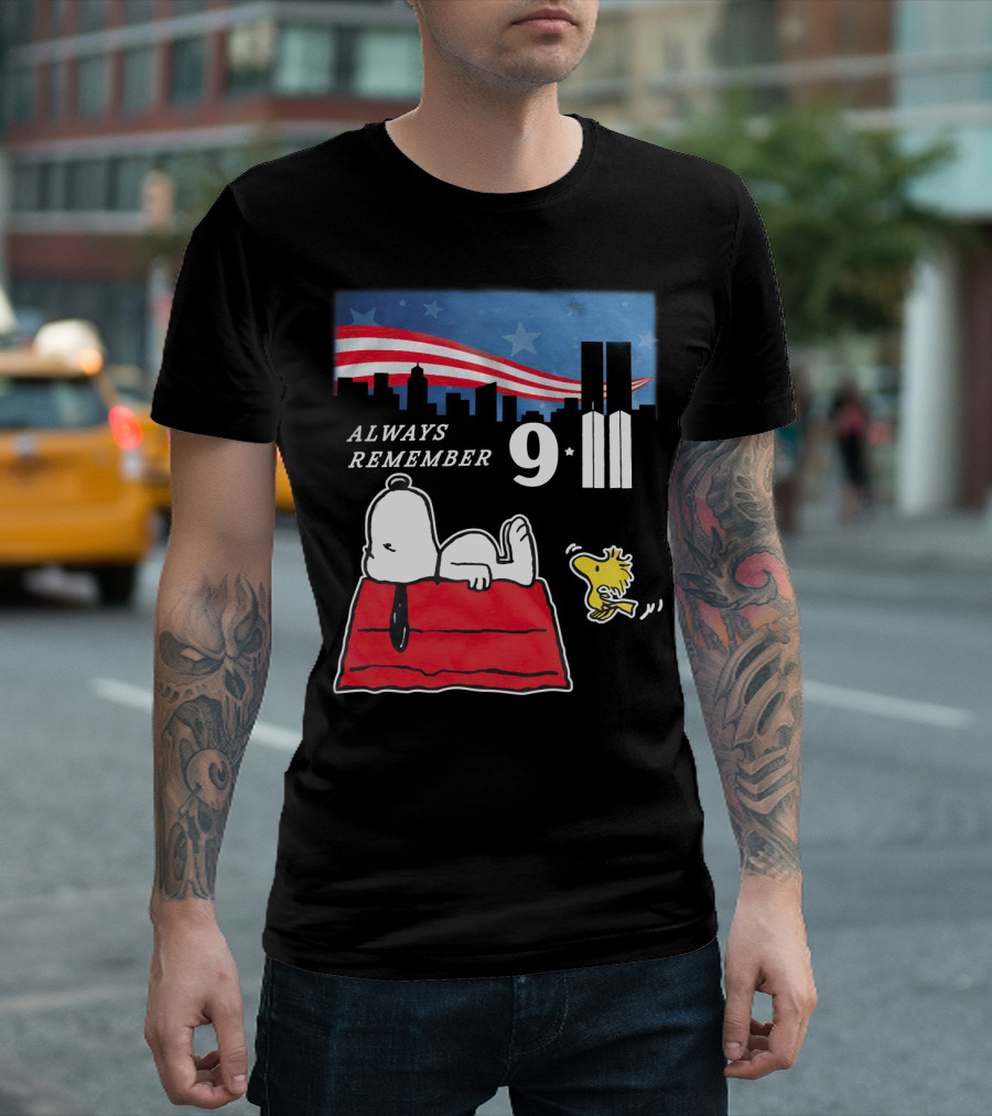 Always Remember 9 11 Snoopy Peanuts Movie Twin Towers T-Shirt