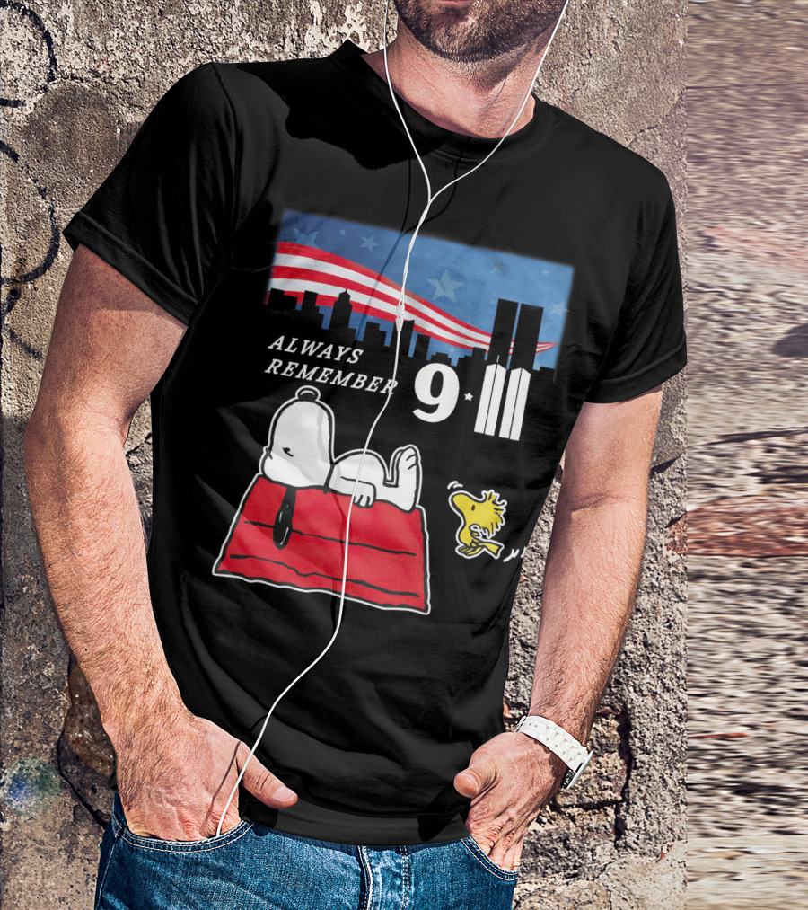 Always Remember 9 11 Snoopy Peanuts Movie Twin Towers T-Shirt
