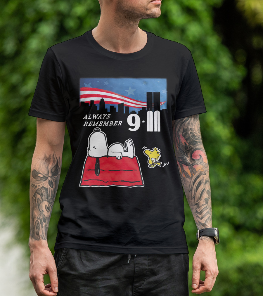 Always Remember 9 11 Snoopy Peanuts Movie Twin Towers T-Shirt