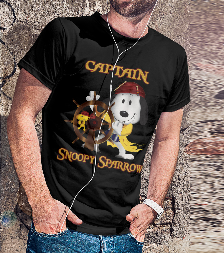 Captain Snoopy Sparrow Peanuts Movie Crossover T-Shirt