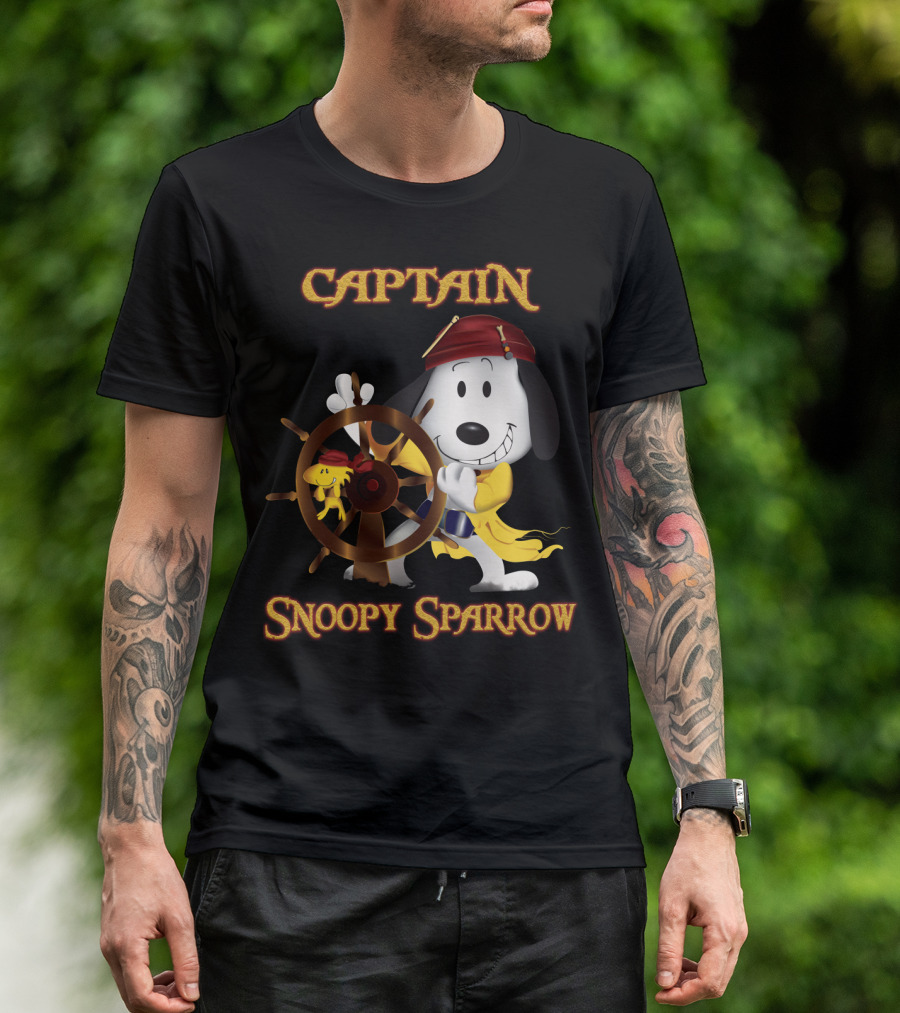 Captain Snoopy Sparrow Peanuts Movie Crossover T-Shirt