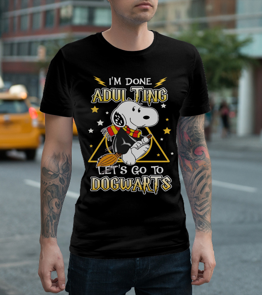 I'm Done Adulting Let's Go To Dogwarts Snoopy Peanuts Movie T-Shirt