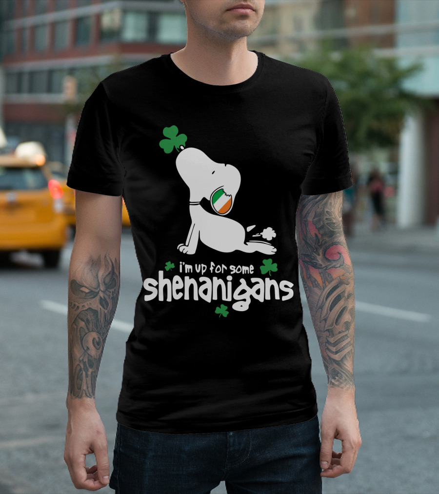I'm Up For Some Shenanigans St Patrick Snoopy The Peanuts Movie T-Shirt