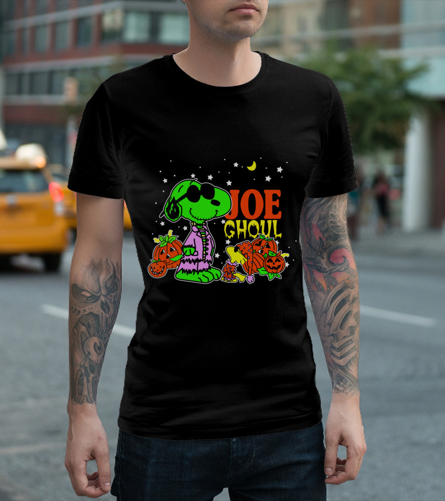 Joe Ghoul Halloween Snoopy Peanuts Pumpkins Moon Stars T-Shirt
