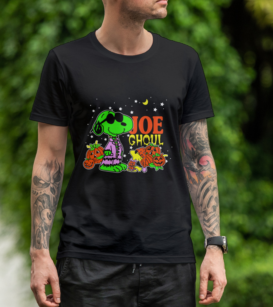 Joe Ghoul Halloween Snoopy Peanuts Pumpkins Moon Stars T-Shirt
