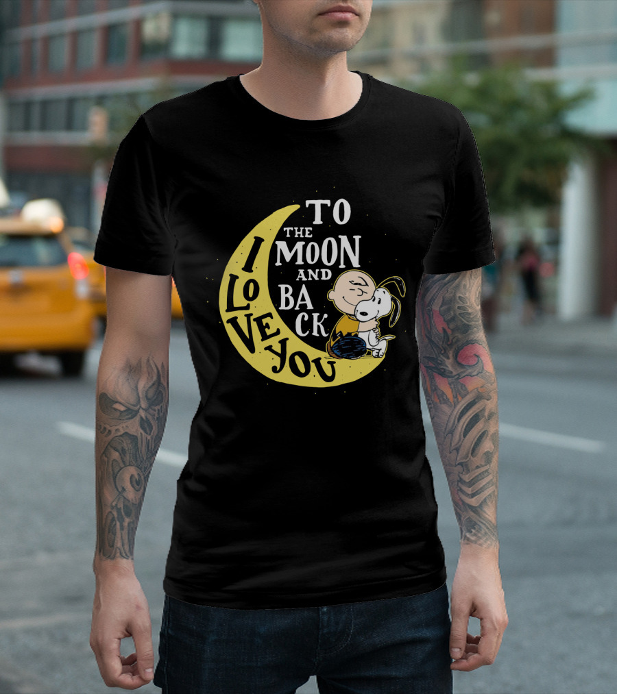 Love You To The Moon And Back Snoopy The Peanuts Movie Charlie Brown Hugging T-Shirt