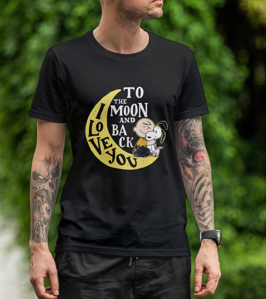 Love You To The Moon And Back Snoopy The Peanuts Movie Charlie Brown Hugging T-Shirt