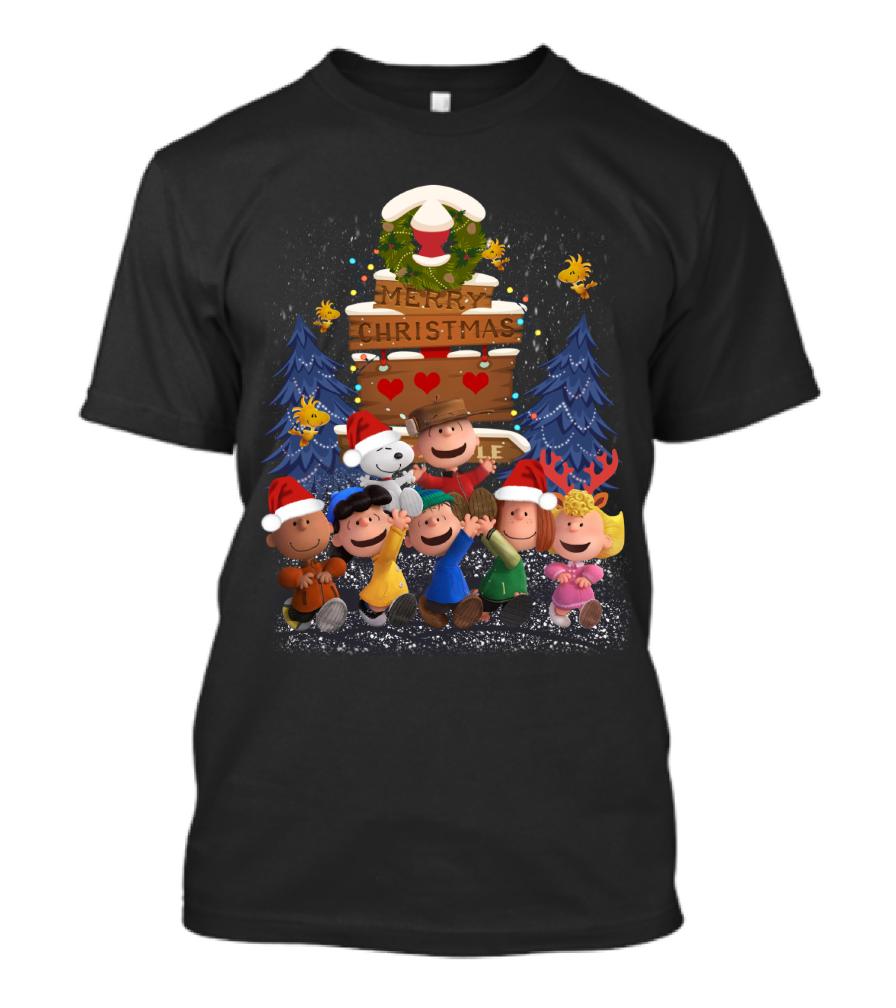 Merry Christmas With Friends Snoopy The Peanuts Movie Holiday T-Shirt