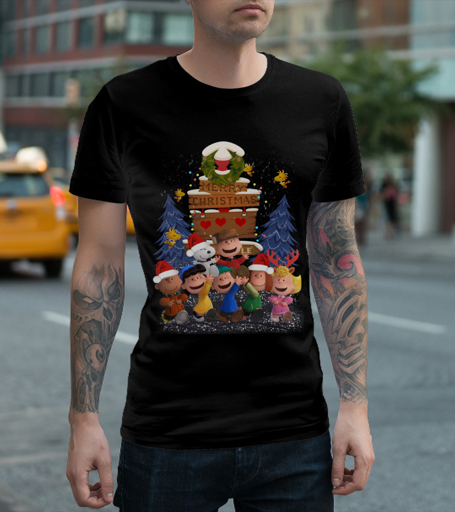Merry Christmas with Friends Snoopy the Peanuts Movie Holiday T-Shirt