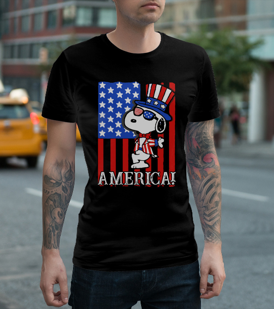 Peanuts Snoopy America Patriotic The Peanuts Movie T-Shirt