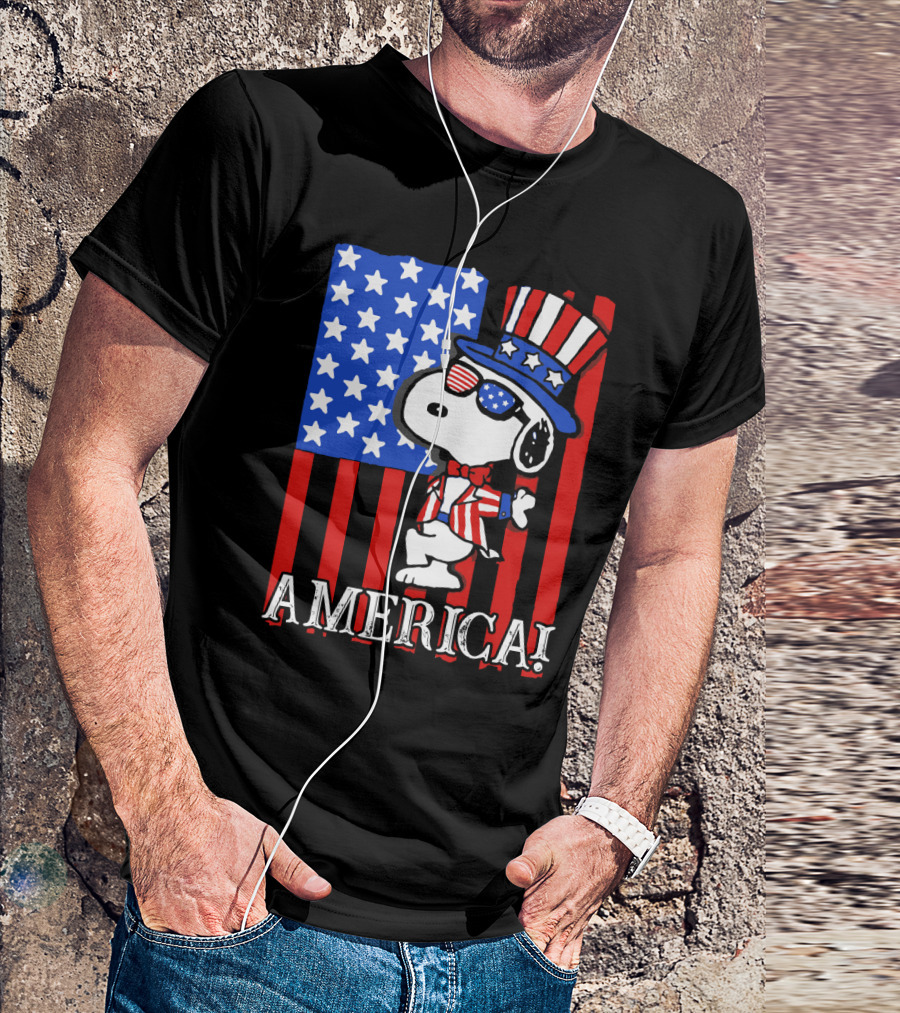 Peanuts Snoopy America Patriotic The Peanuts Movie T-Shirt