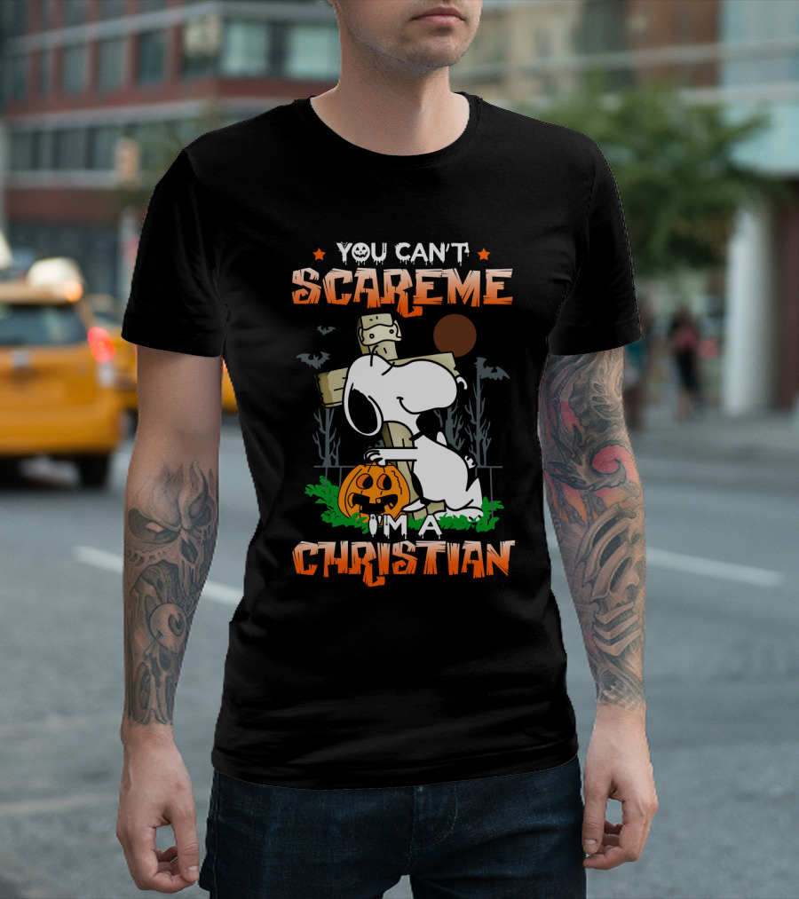 You Can't Scare Me I'm A Christian Snoopy Halloween Peanuts Movie T-Shirt
