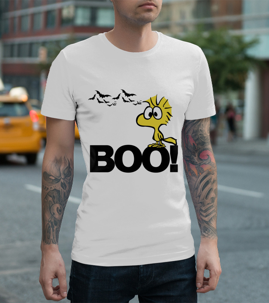 Woodstock Boo Halloween The Peanuts Movie Snoopy Bats T-Shirt