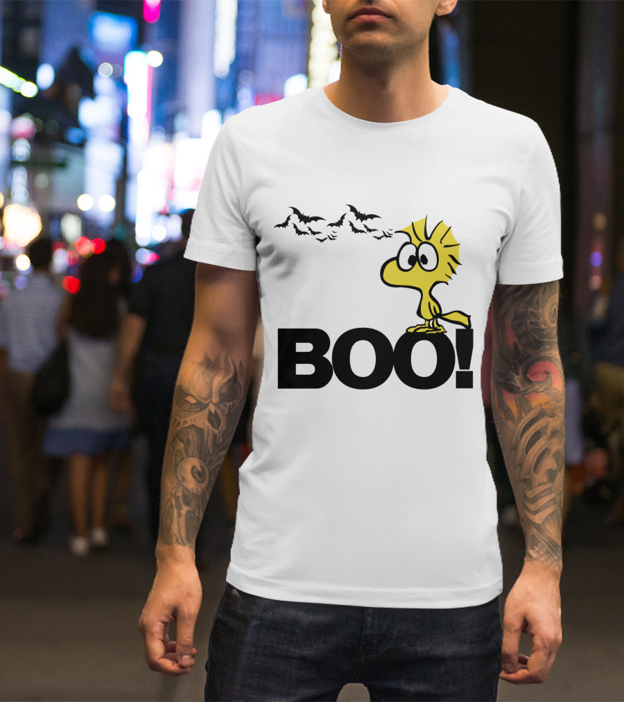 Woodstock Boo Halloween The Peanuts Movie Snoopy Bats T-Shirt
