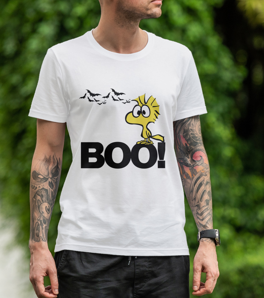 Woodstock Boo Halloween The Peanuts Movie Snoopy Bats T-Shirt