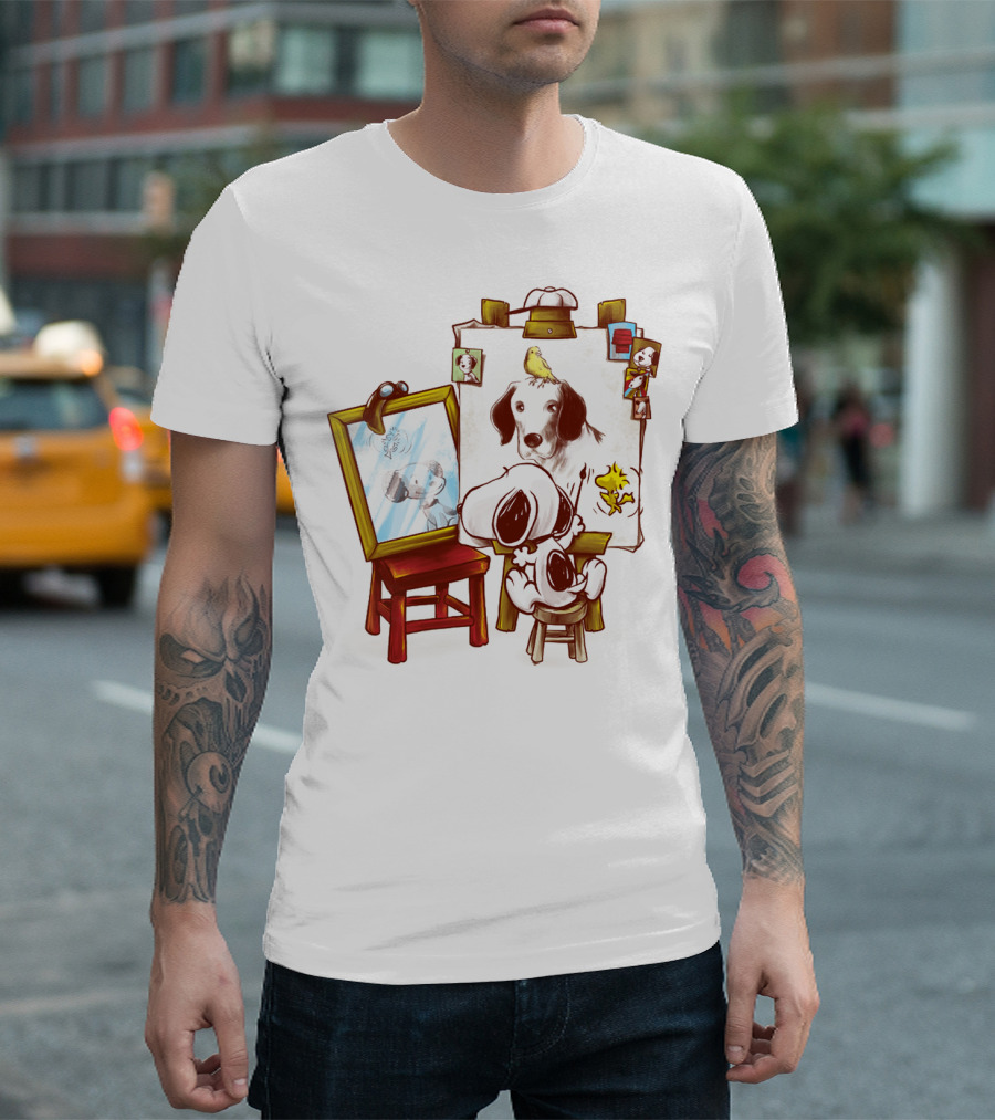 Snoopy Drawing Himself With Woodstock From The Peanuts Movie T-Shirt