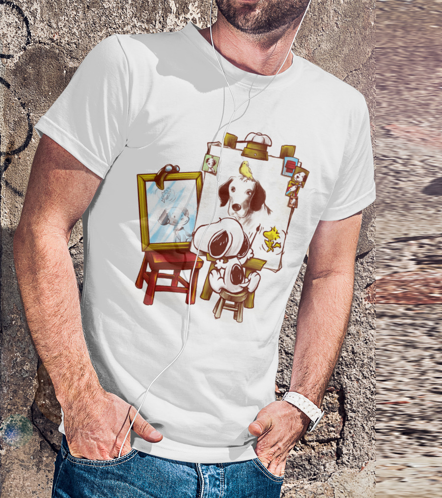 Snoopy Drawing Himself With Woodstock From The Peanuts Movie T-Shirt