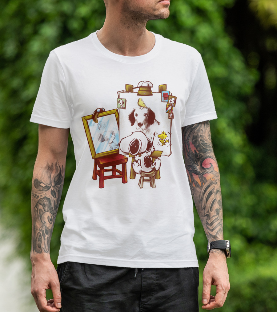 Snoopy Drawing Himself With Woodstock From The Peanuts Movie T-Shirt