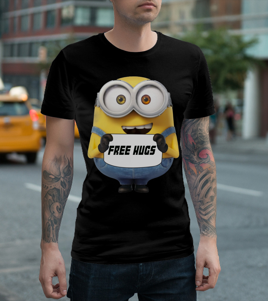 Free Hugs Bob Minion Despicable Me Sign T-Shirt
