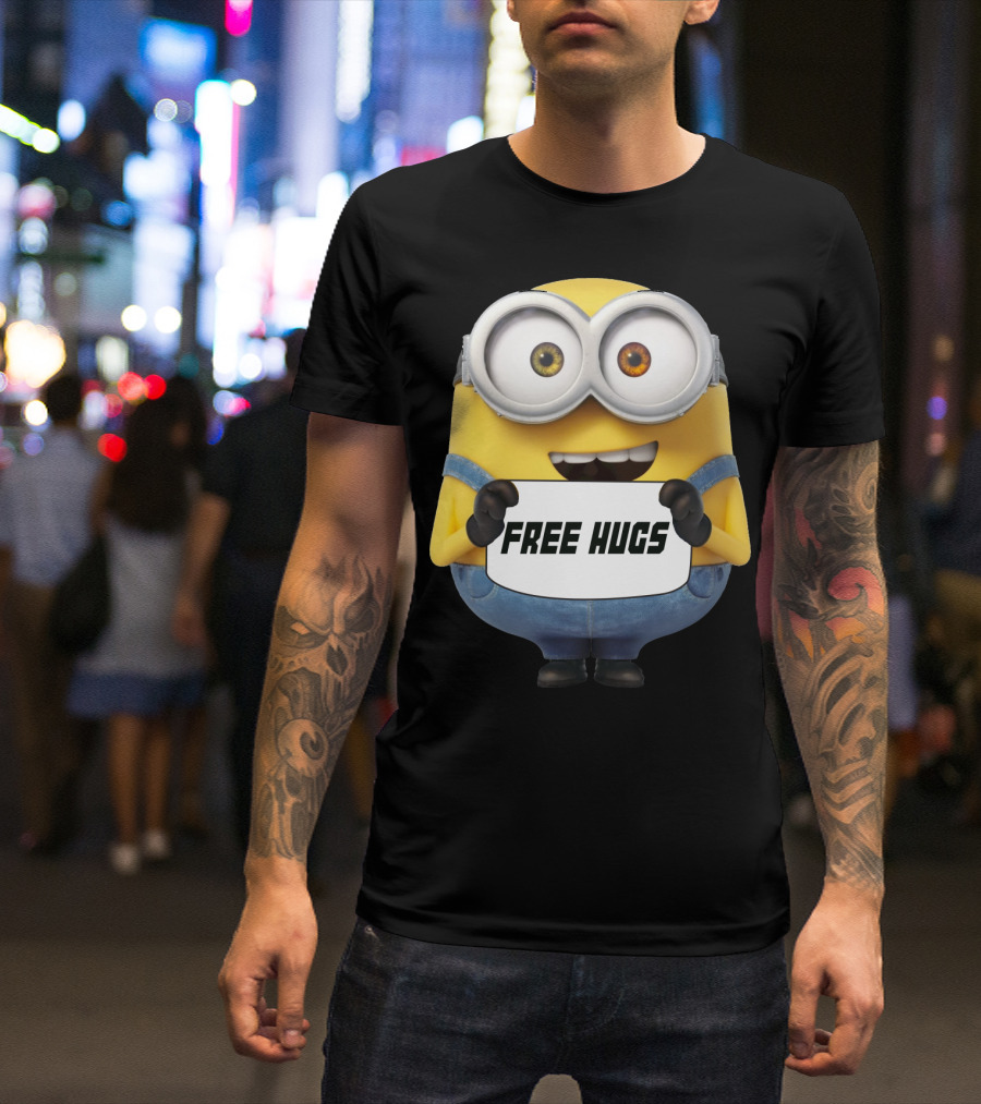 Free Hugs Bob Minion Despicable Me Sign T-Shirt