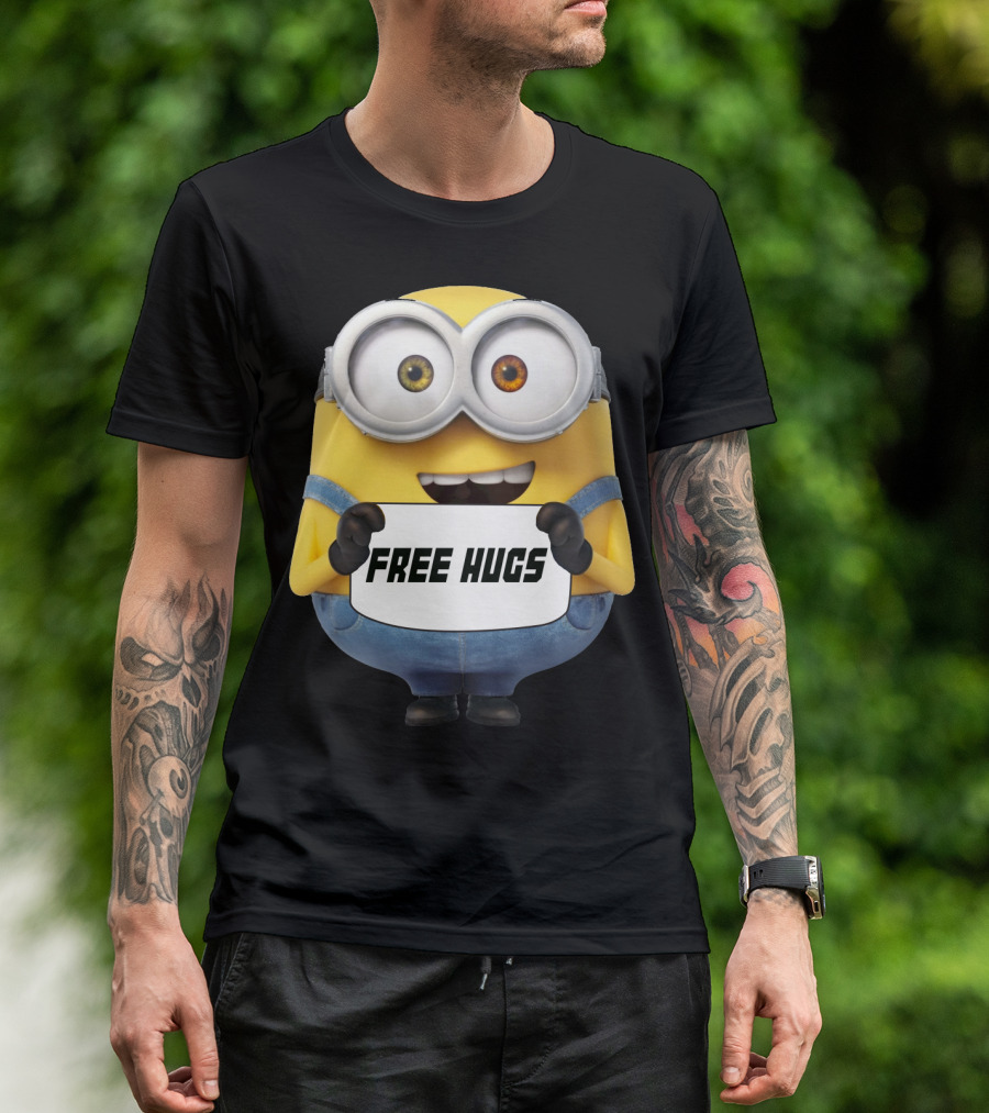 Free Hugs Bob Minion Despicable Me Sign T-Shirt