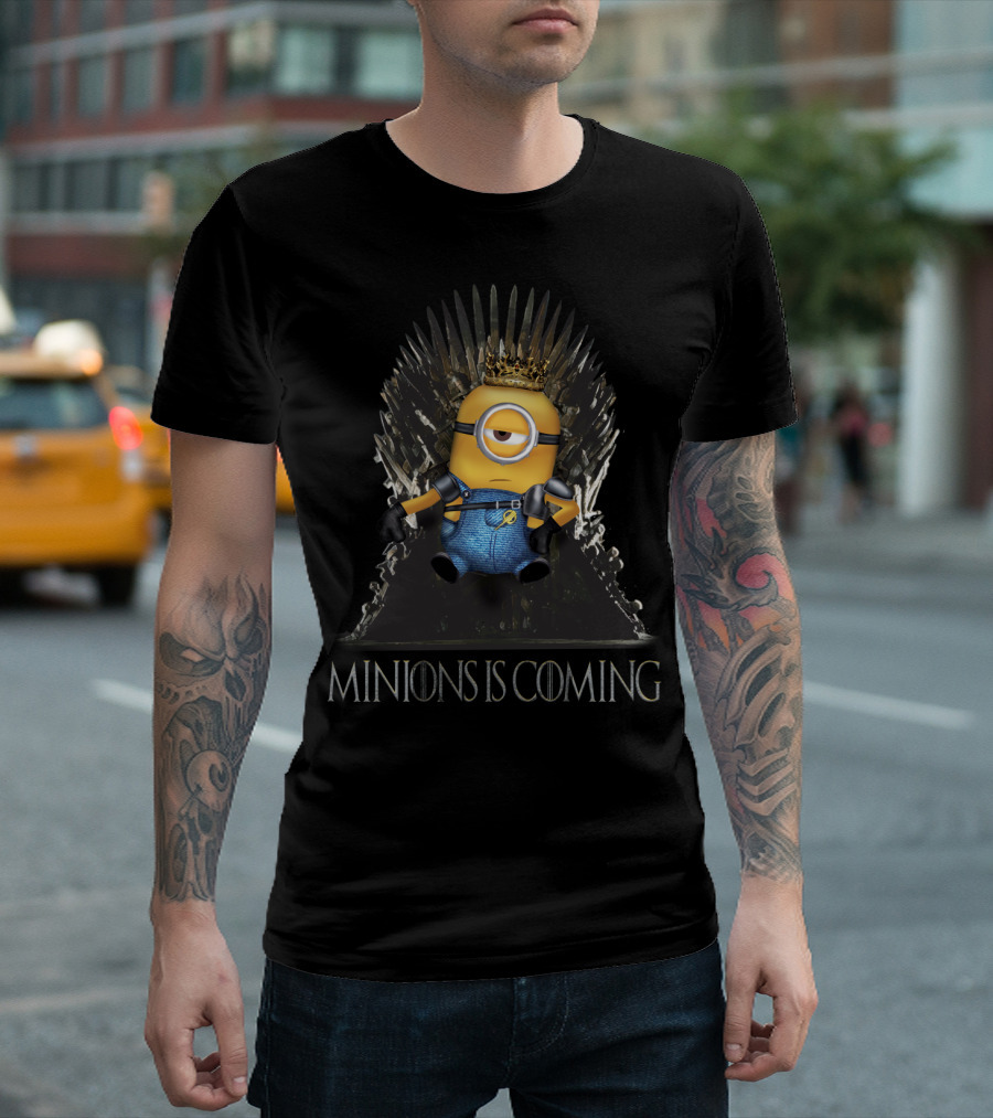 Minions Is Coming Despicable Me Game Of Thrones Iron Throne Crossover T-Shirt