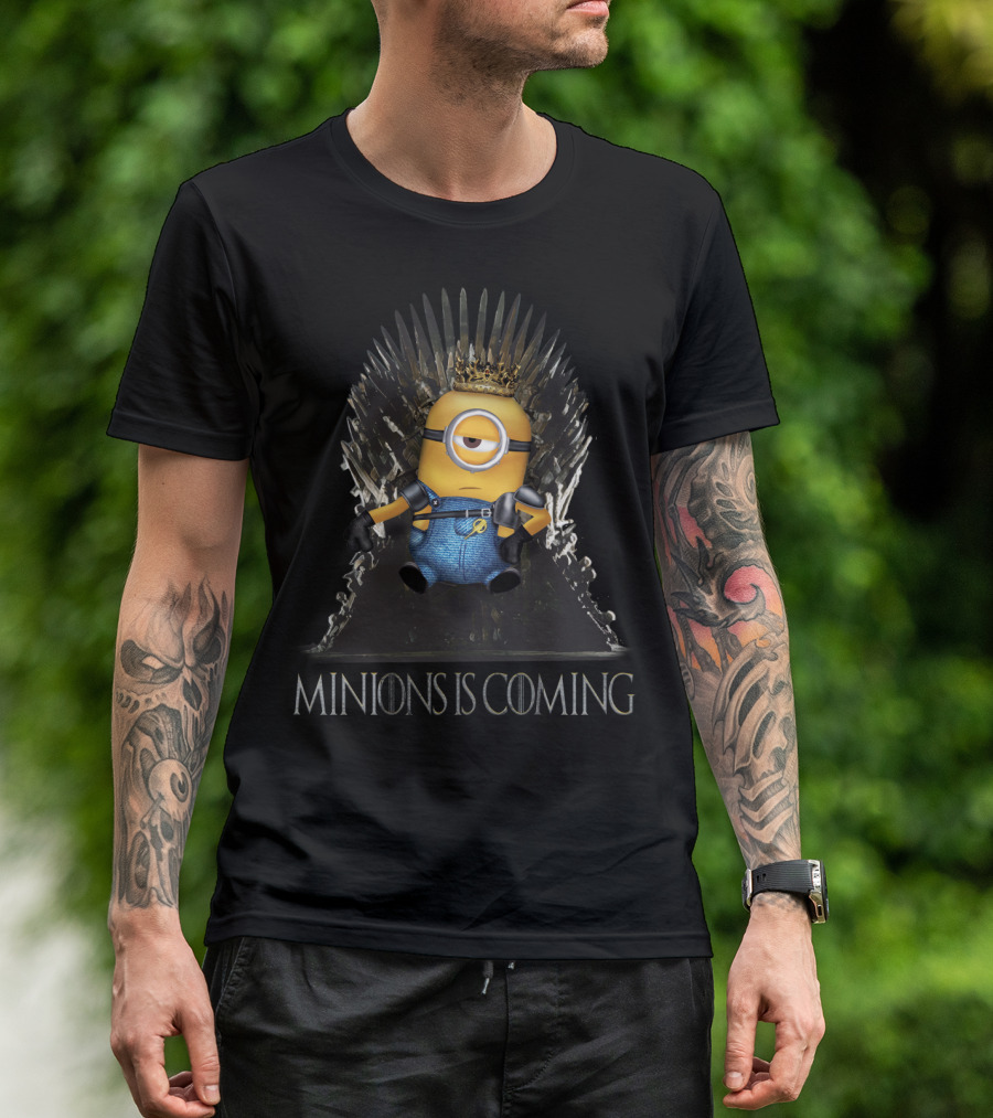 Minions Is Coming Despicable Me Game Of Thrones Iron Throne Crossover T-Shirt