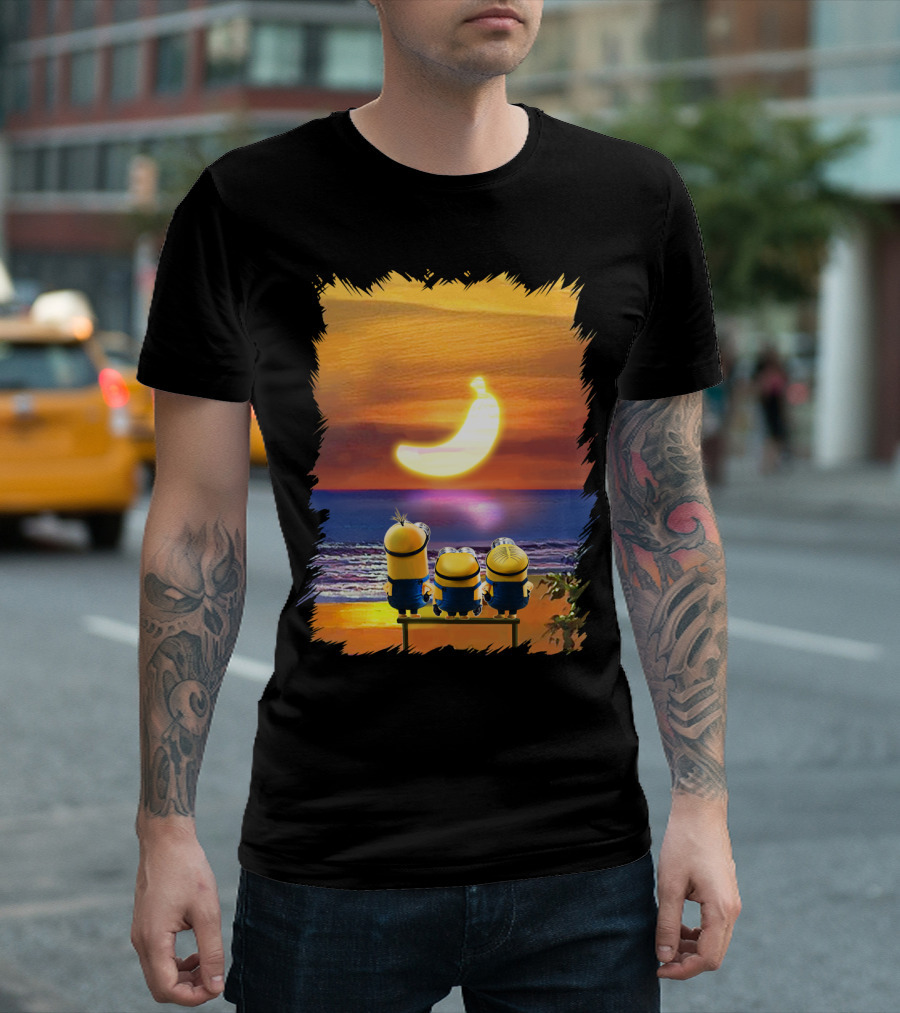 Minions Sunset Banana Over Ocean Despicable Me T-Shirt