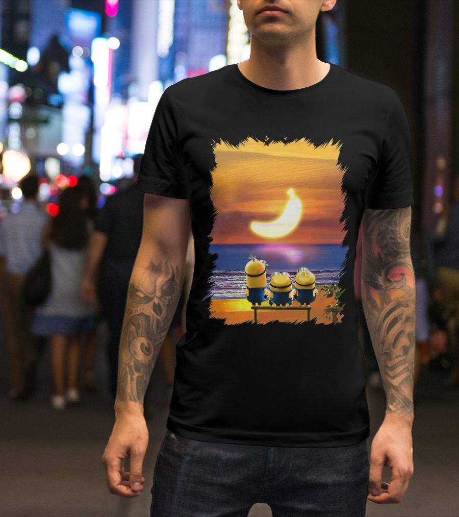 Minions Sunset Banana Over Ocean Despicable Me T-Shirt