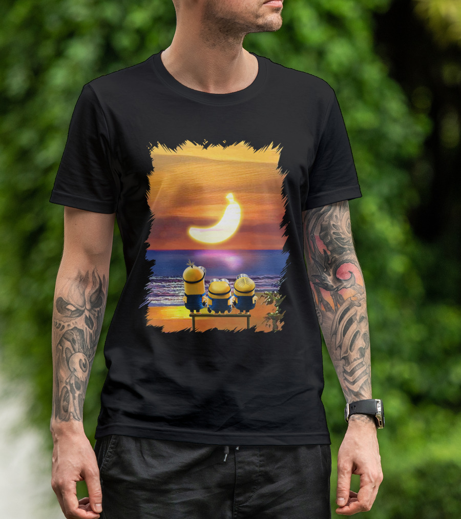 Minions Sunset Banana Over Ocean Despicable Me T-Shirt