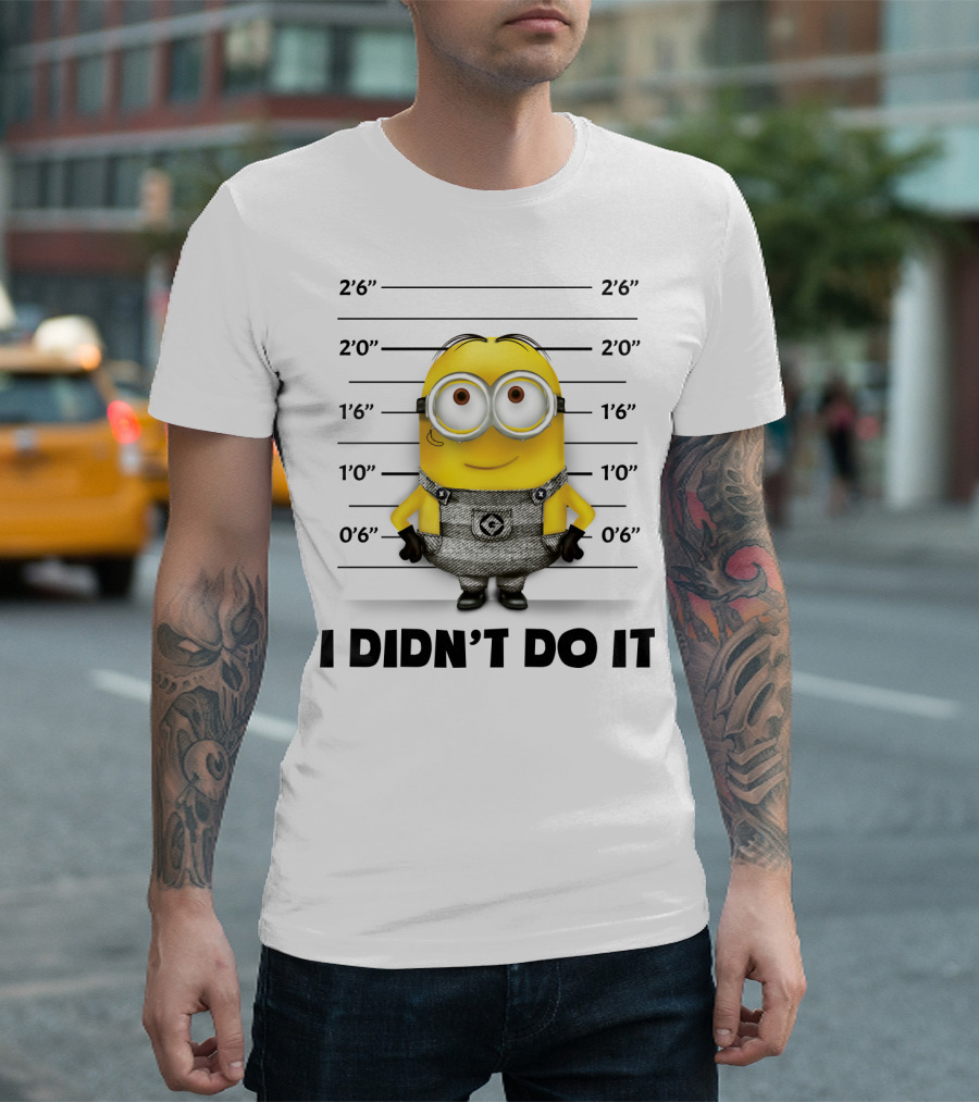 I Didn't Do It Minion Mugshot Despicable Me Naughty T-Shirt