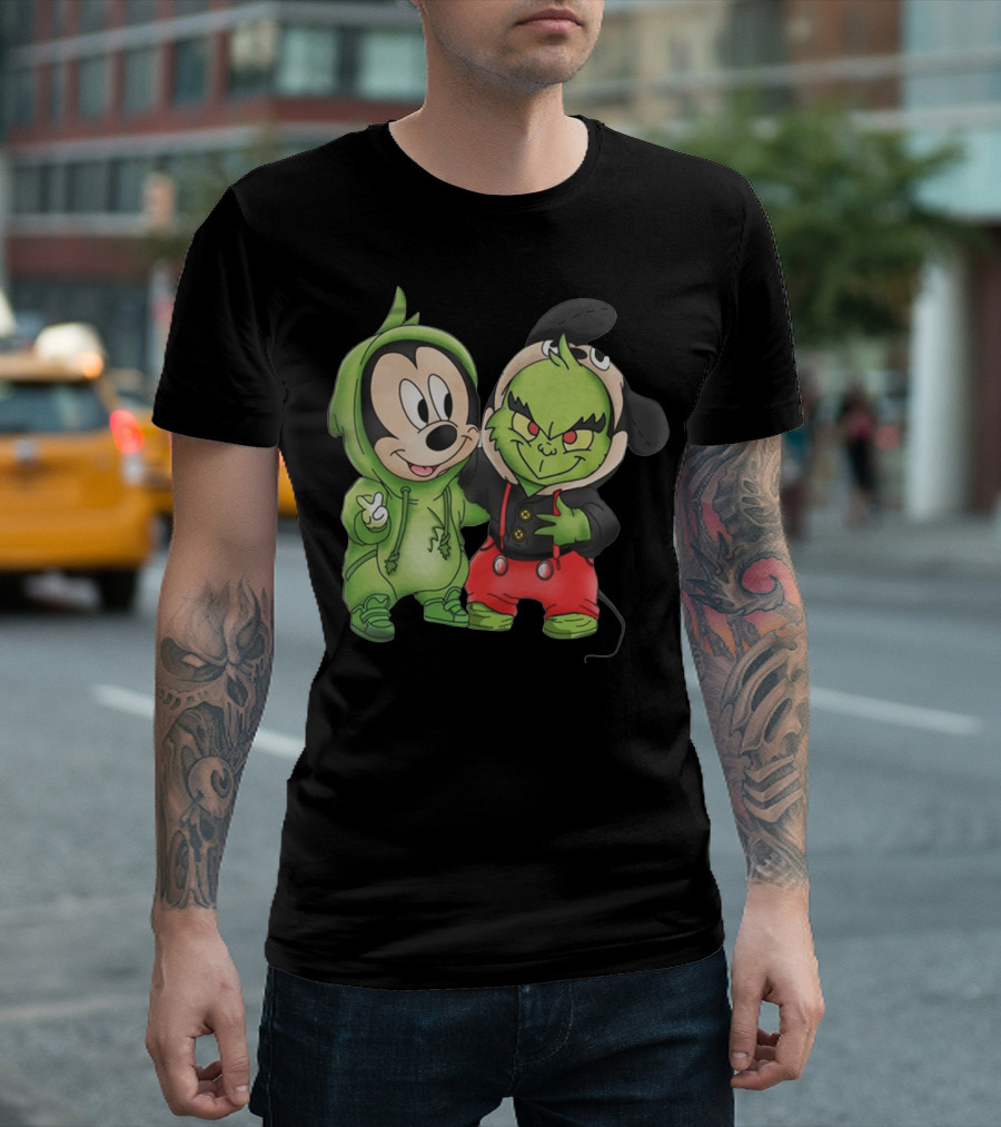 Baby Mickey Grinch Mashup Hoodie Characters T-Shirt