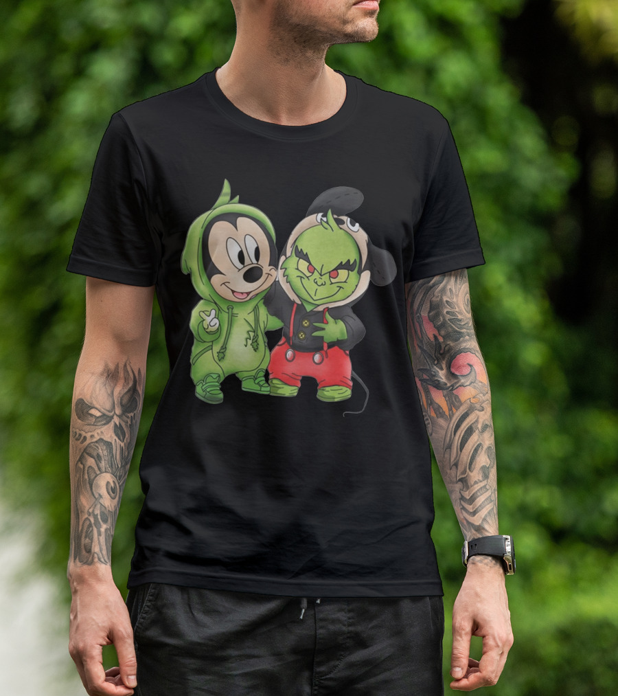 Baby Mickey Grinch Mashup Hoodie Characters T-Shirt