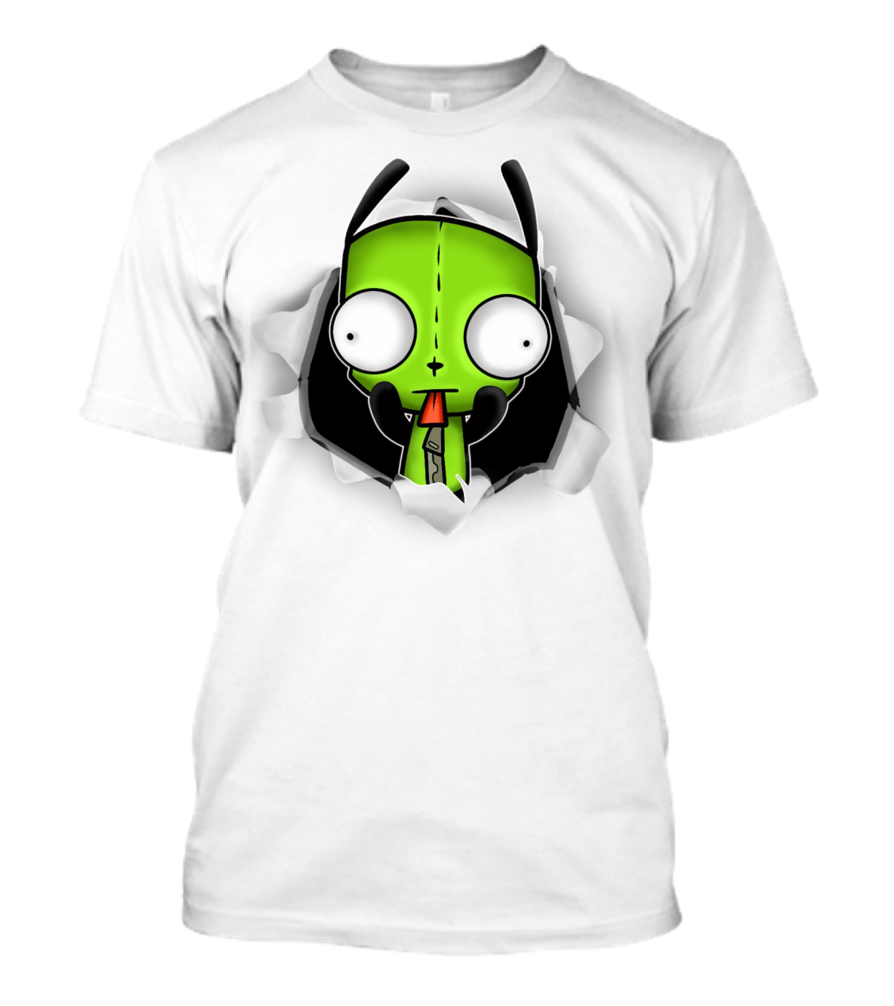 Invader Zim Gir 3D Hole Robot Face T-Shirt