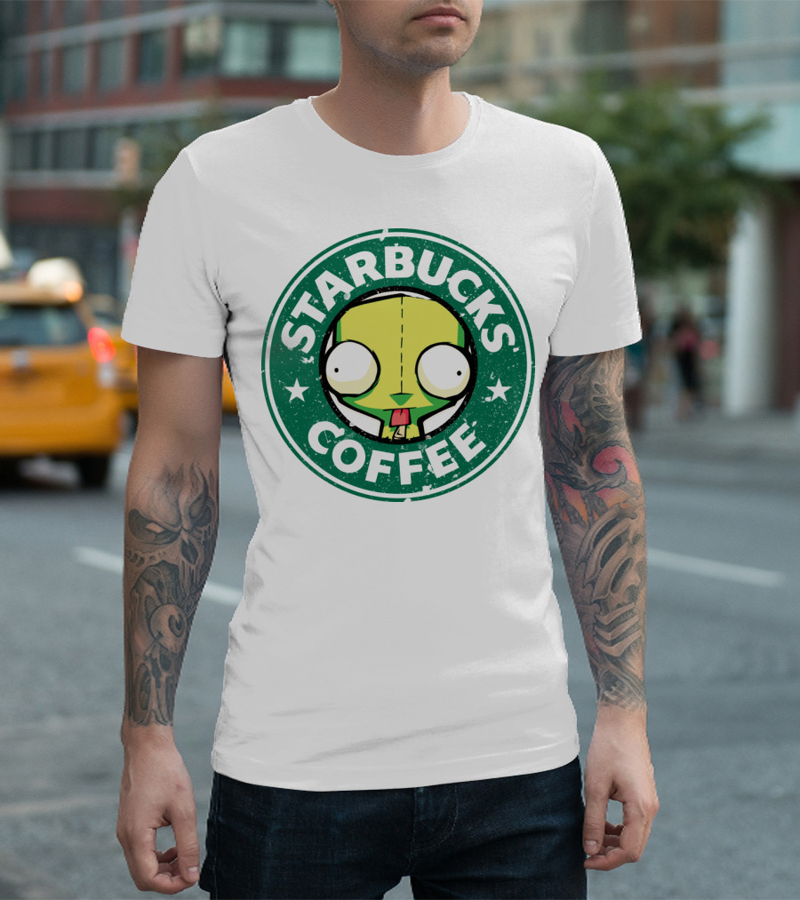Starbucks Coffee Cute Gir Invader Zim T-Shirt