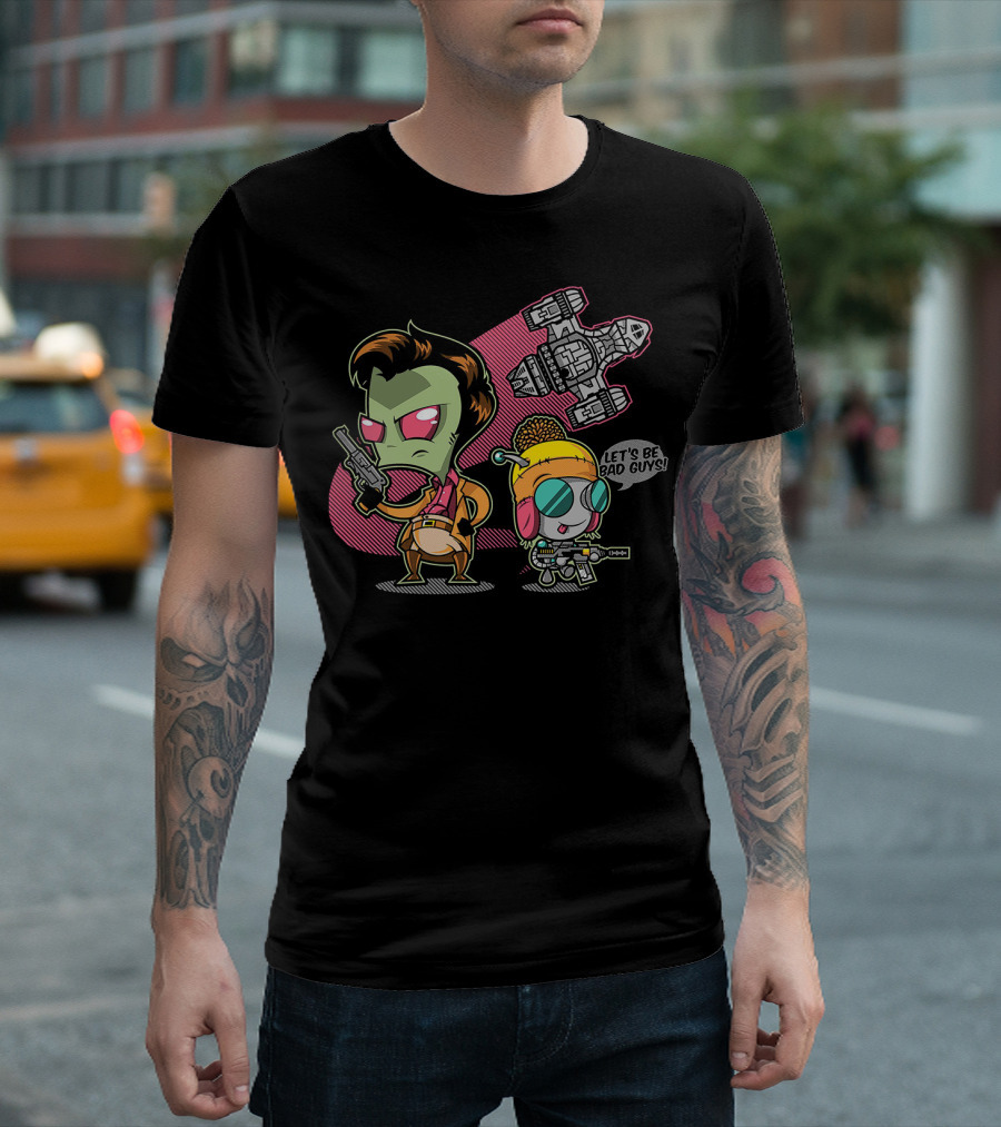 Let's Be Bad Guys Zim And Gir Invader Zim And Serenity Spaceship T-Shirt